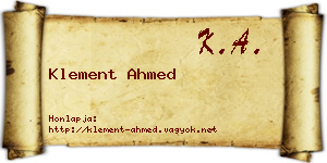 Klement Ahmed névjegykártya
